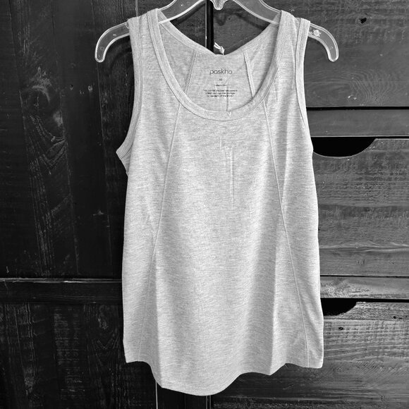 Paskho Heather Gray Women's Sleeveless Tank Top - BRAND NEW! BOTH XS AND S AVAIL - Picture 1 of 3